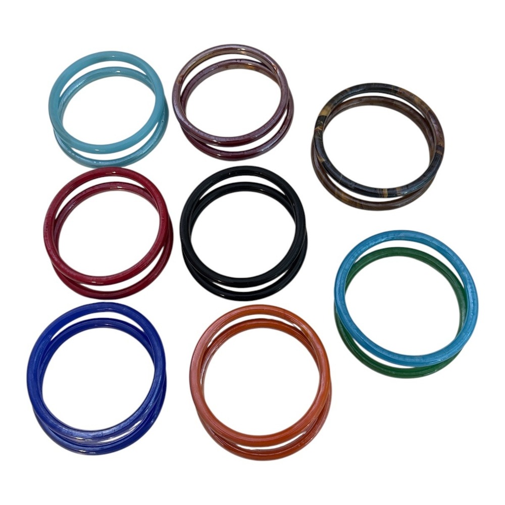 Vintage‎ Resin Bangle Bracelet Set 16pc Stackable Colorful Multi-Colors